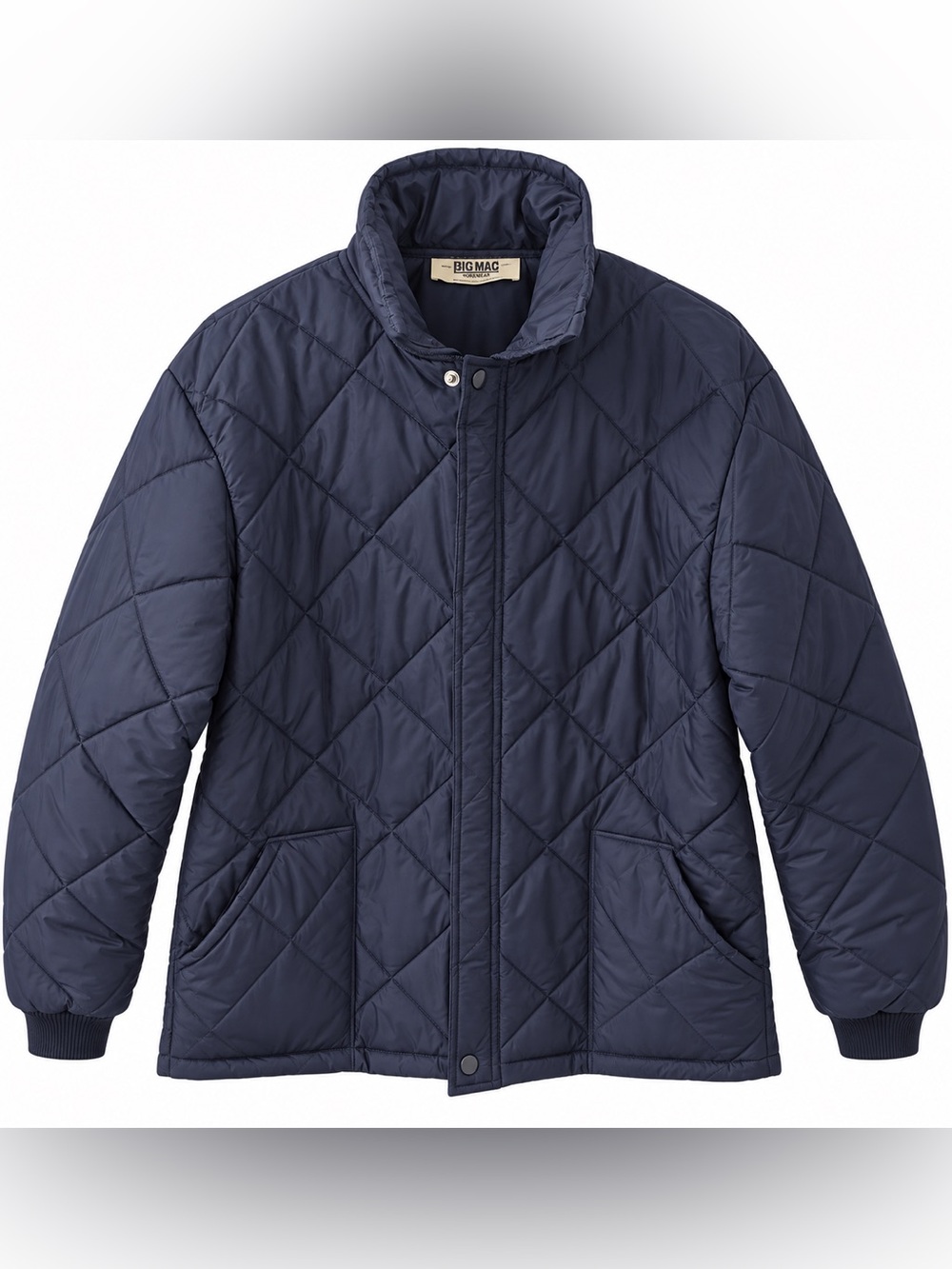 BIG MAC Men’s XL Navy Blue Quilted Insulated Workwear Jacket